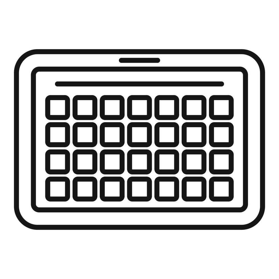 Deadline tablet icon, outline style vector