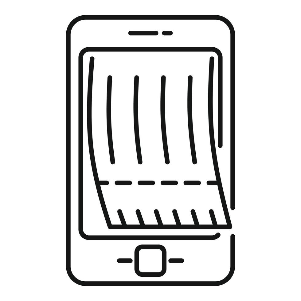 Smartphone ticket icon, outline style vector