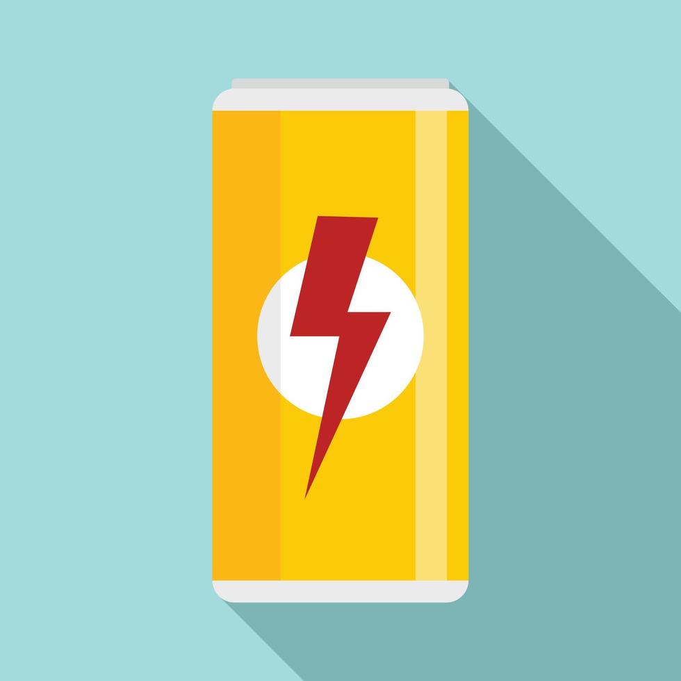 Aluminum energy drink icon, flat style vector