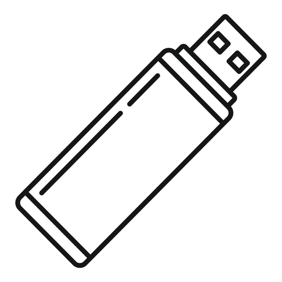 icono de flash usb de almacenamiento, estilo de contorno vector