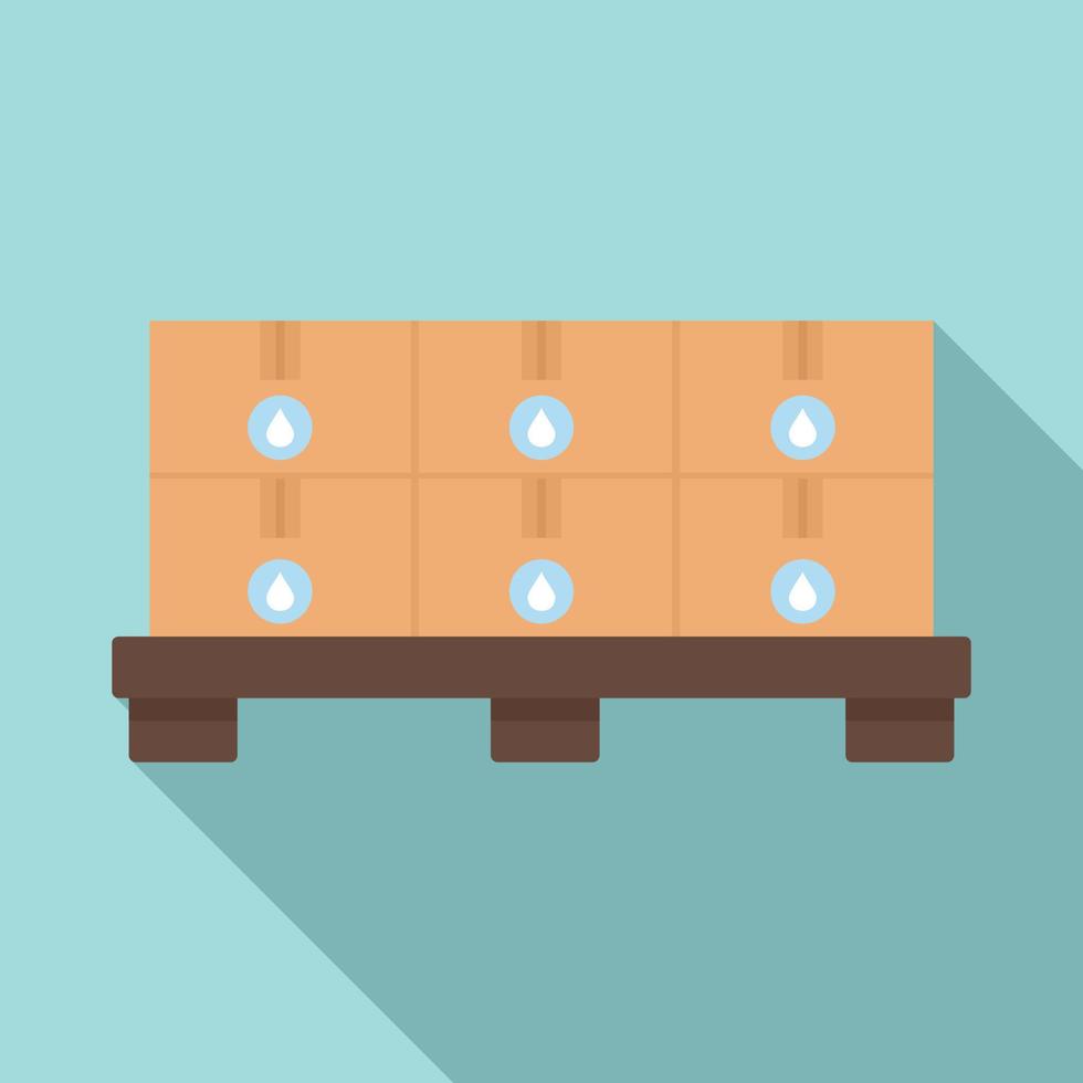 Pallet milk box icon, flat style vector