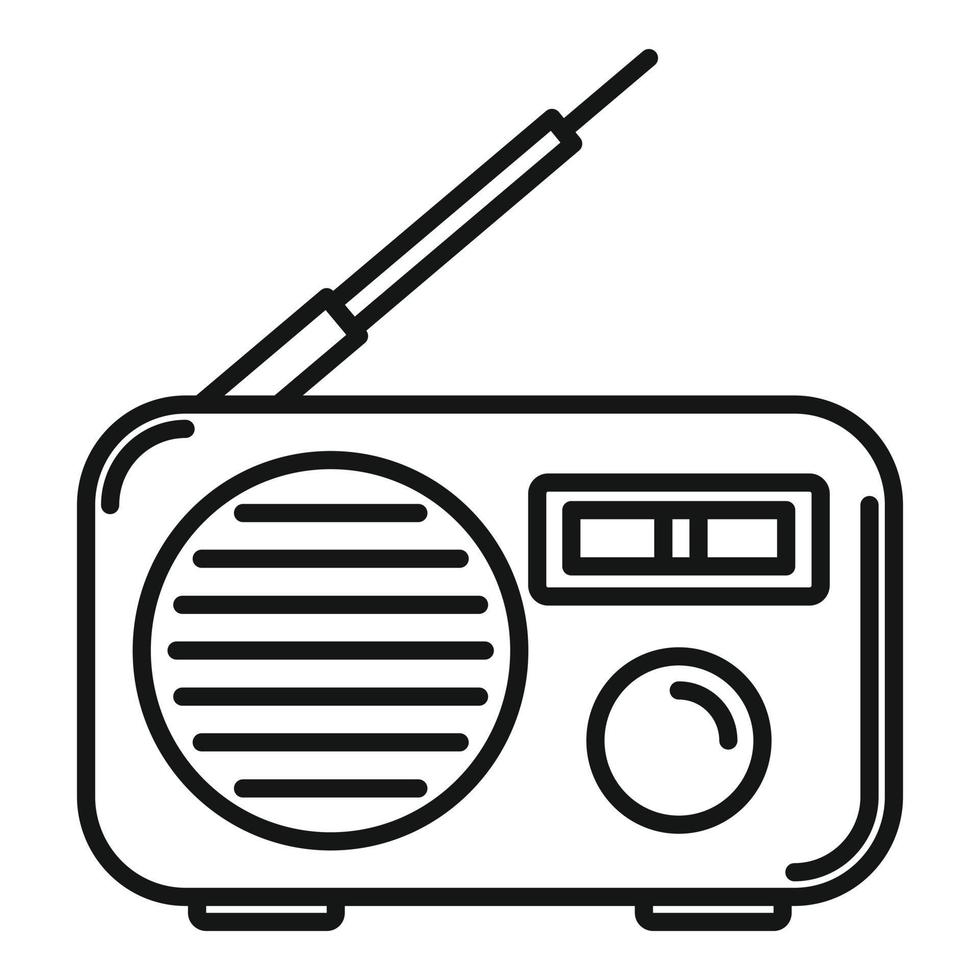 Portable radio icon, outline style vector