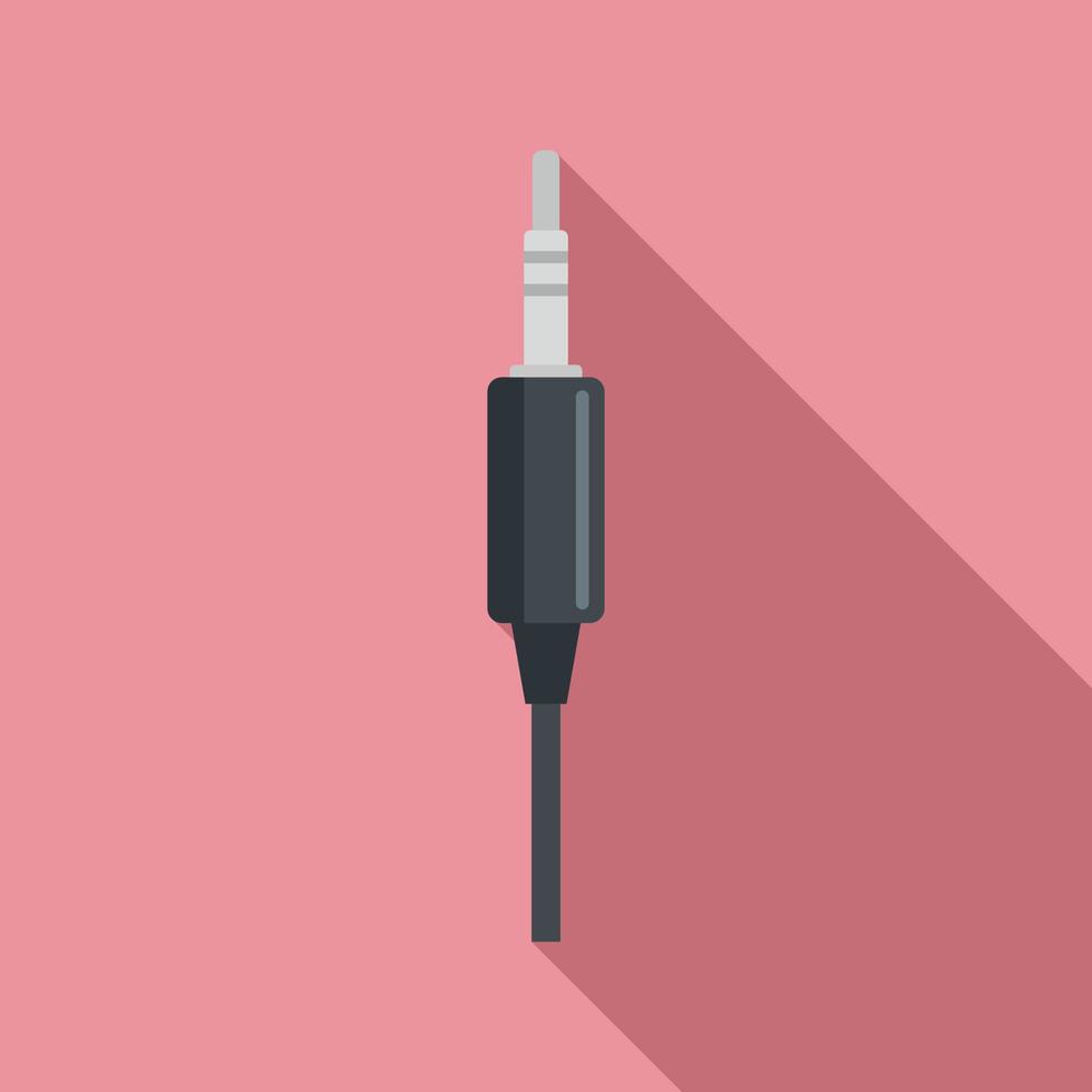 Audio plug icon, flat style vector