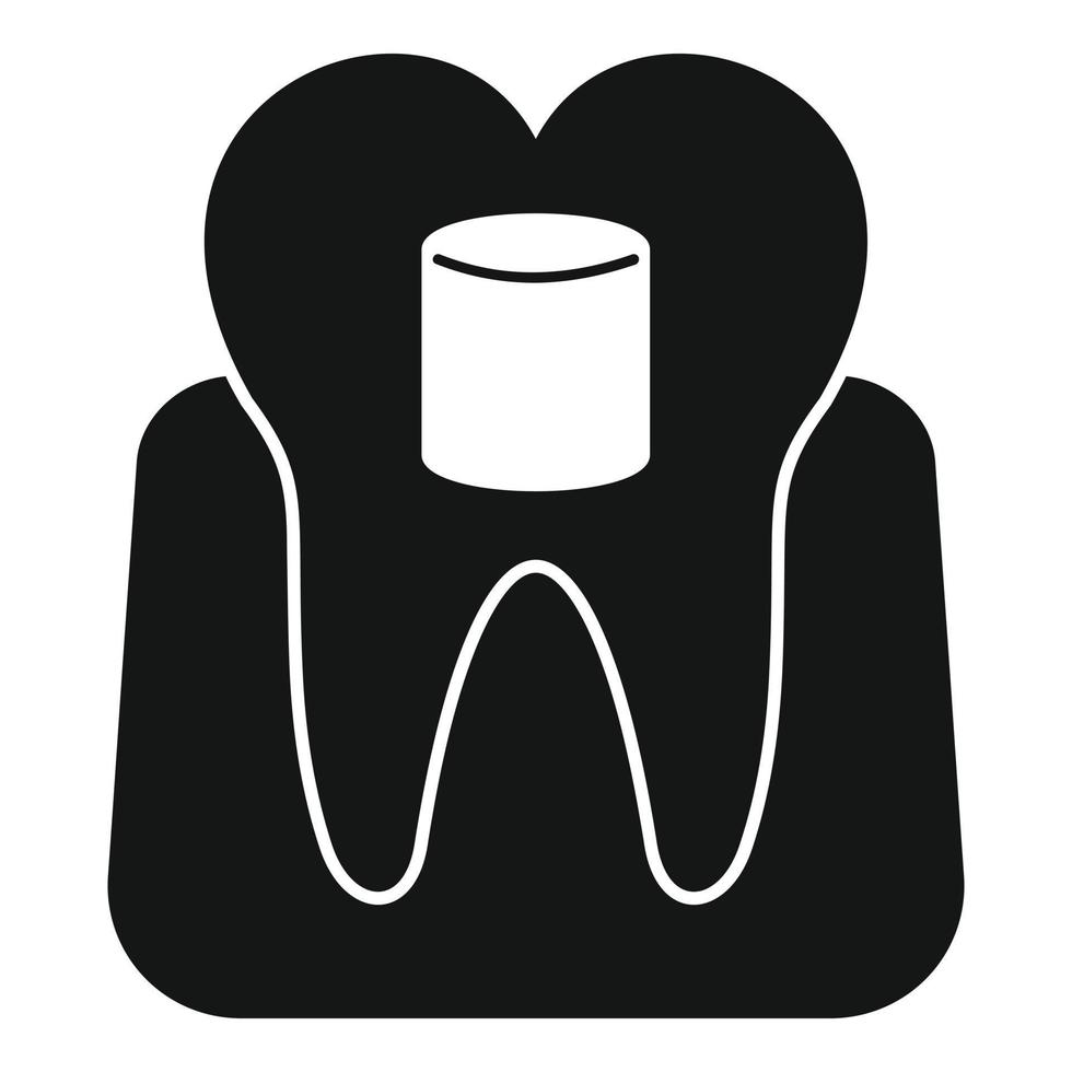Tooth cleaning icon, simple style vector