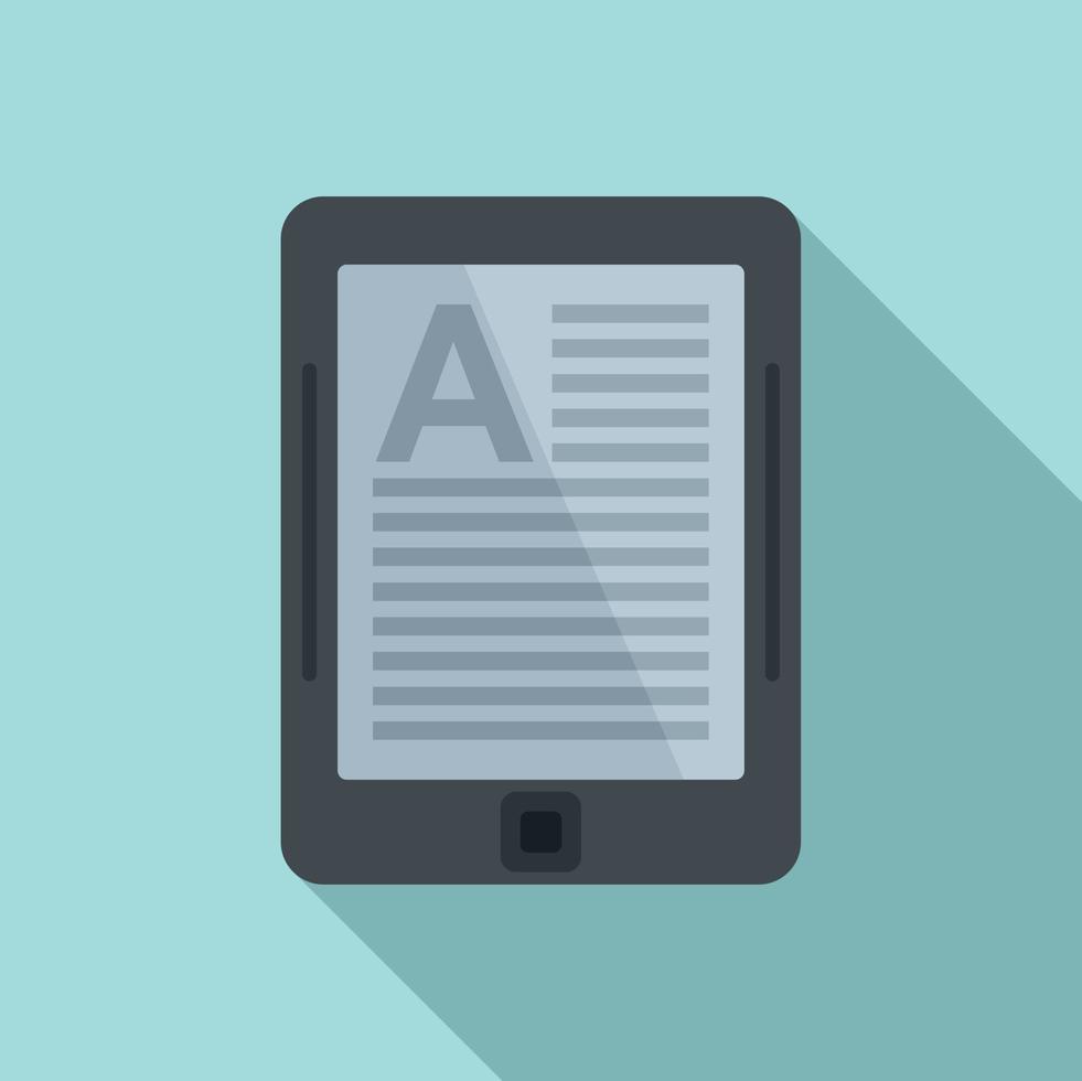 Library tablet reader icon, flat style vector