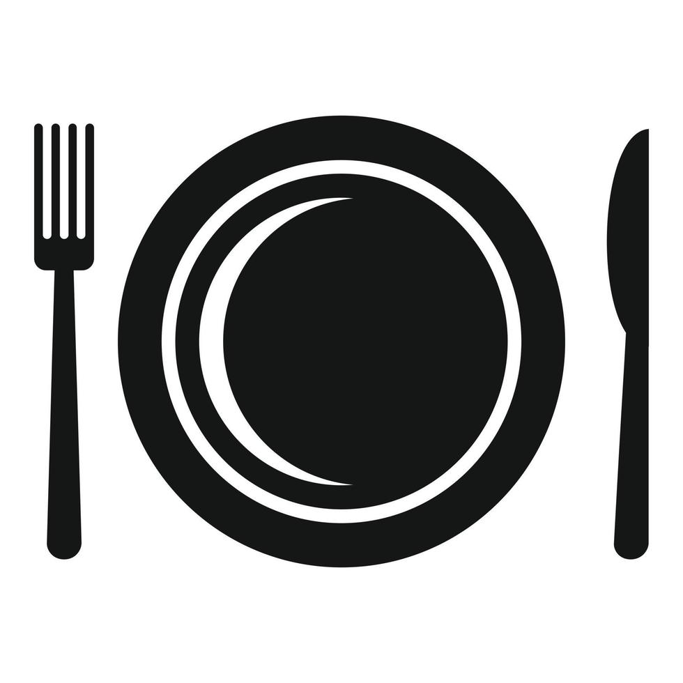 Room service dishes icon, simple style vector