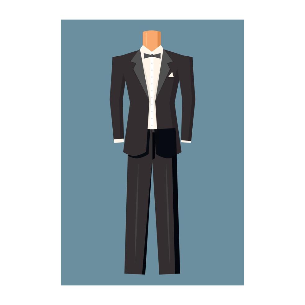 Wedding tuxedo icon, cartoon style vector