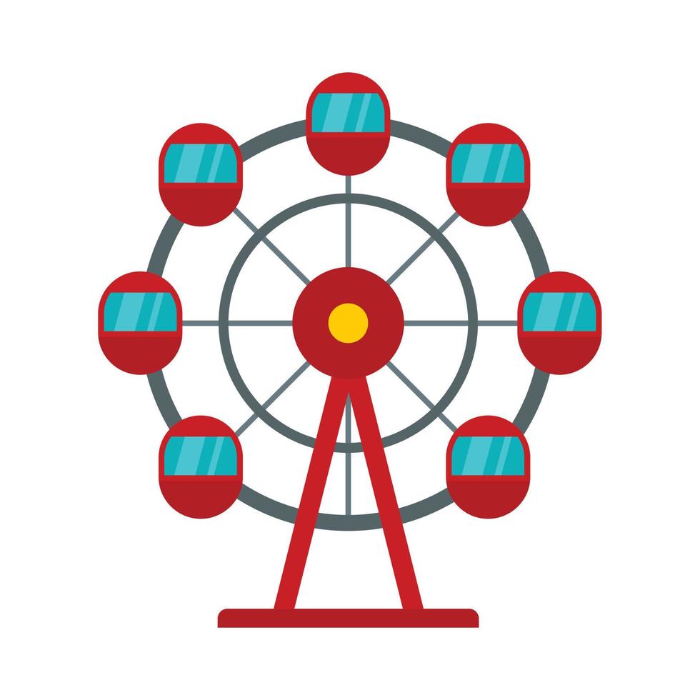 Ferris wheel icon, flat style vector