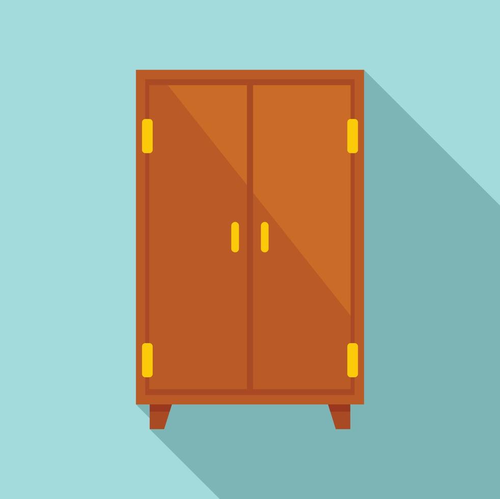 Storage wardrobe icon, flat style vector