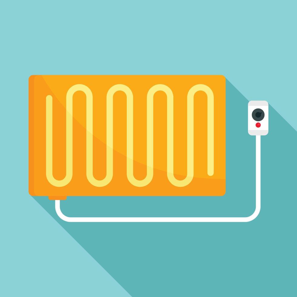 Warm electric blanket icon, flat style vector