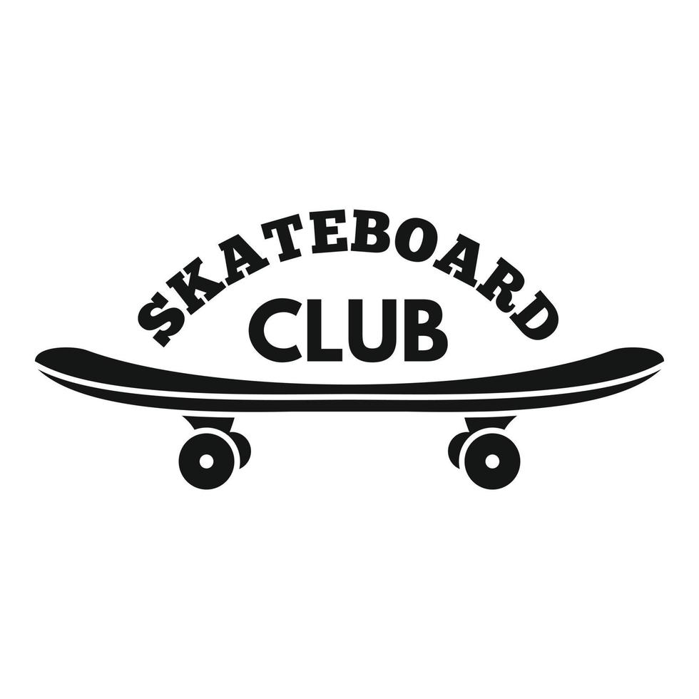 Skateboard club logo, simple style vector
