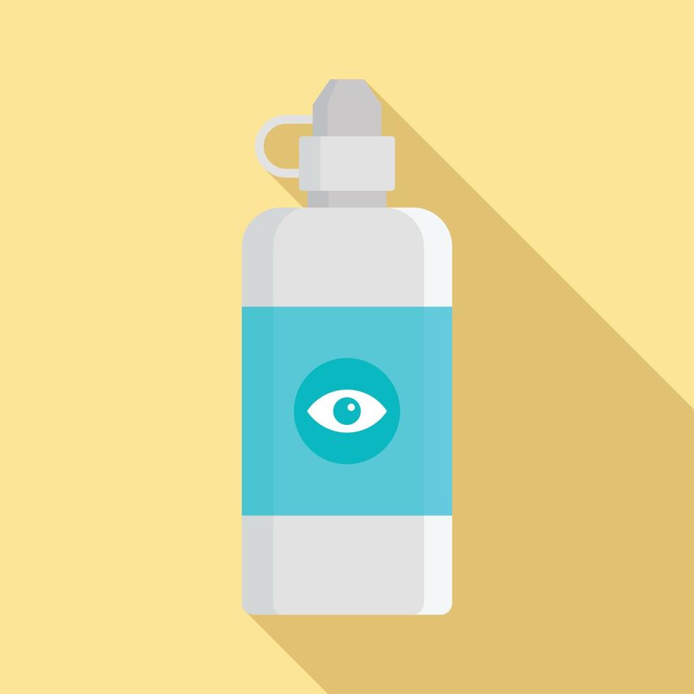 Eye clean lotion icon, flat style vector