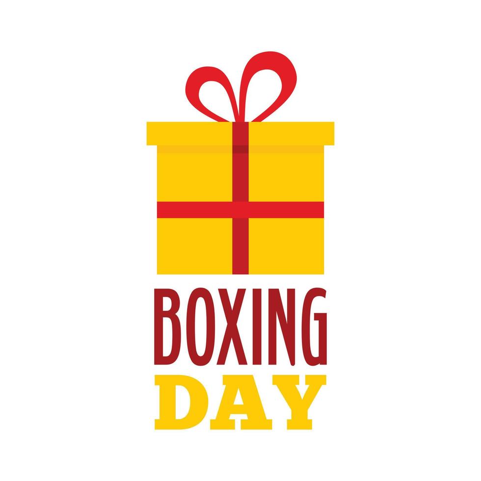 Gift boxing day logo set, flat style vector