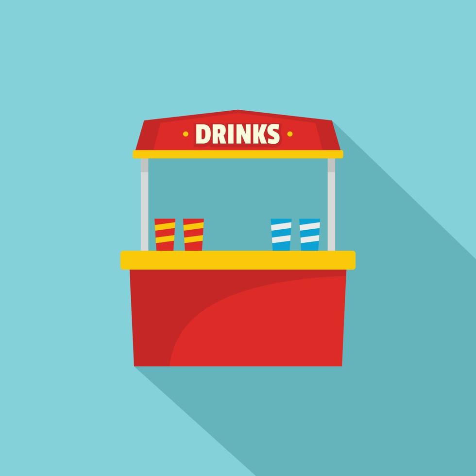 Drinks selling icon, flat style. vector