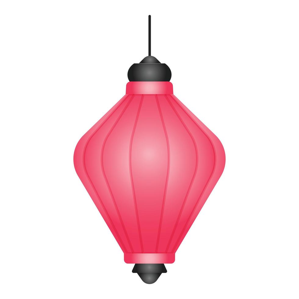 Street asian lamp icon, cartoon style vector