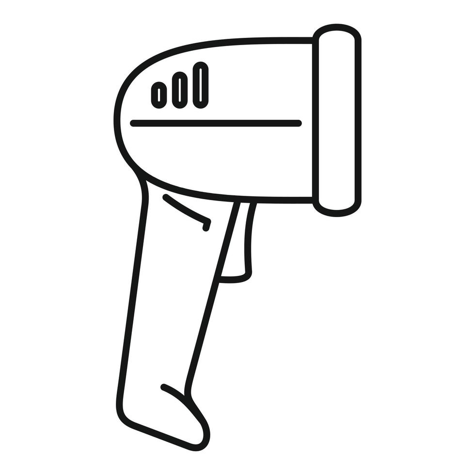 Small barcode scanner icon, outline style vector