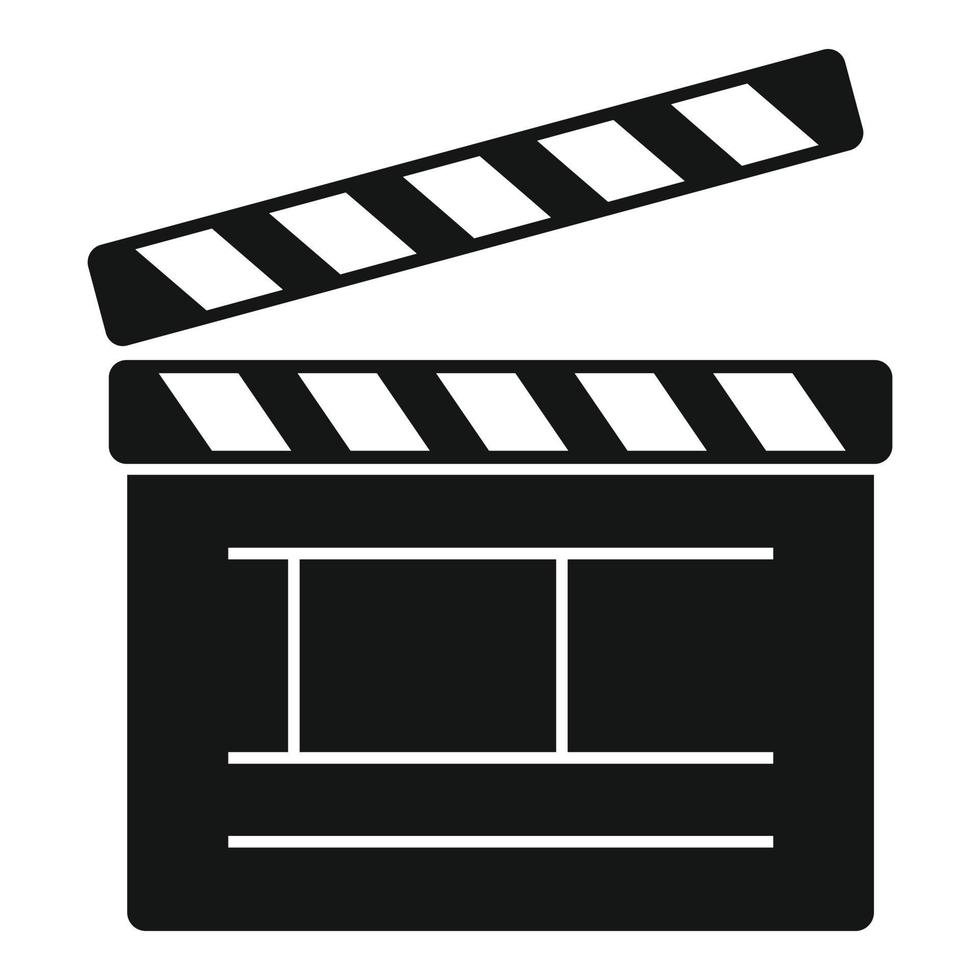 icono de clapeta de video, estilo simple vector