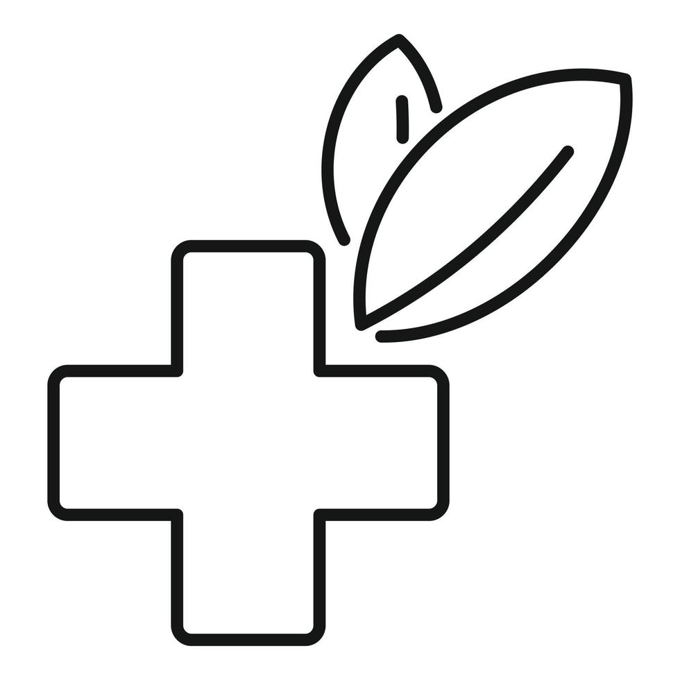 Homeopathy cross eco icon, outline style vector