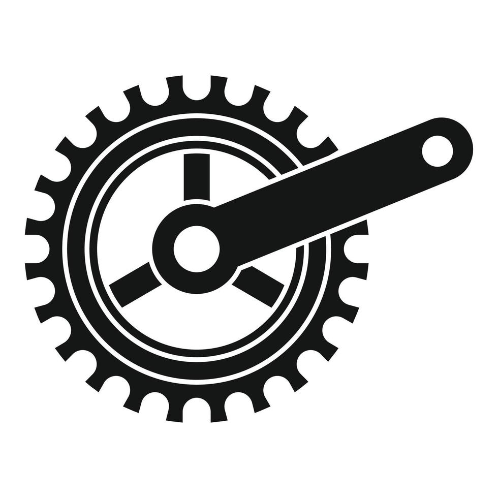 Bike crank icon, simple style vector