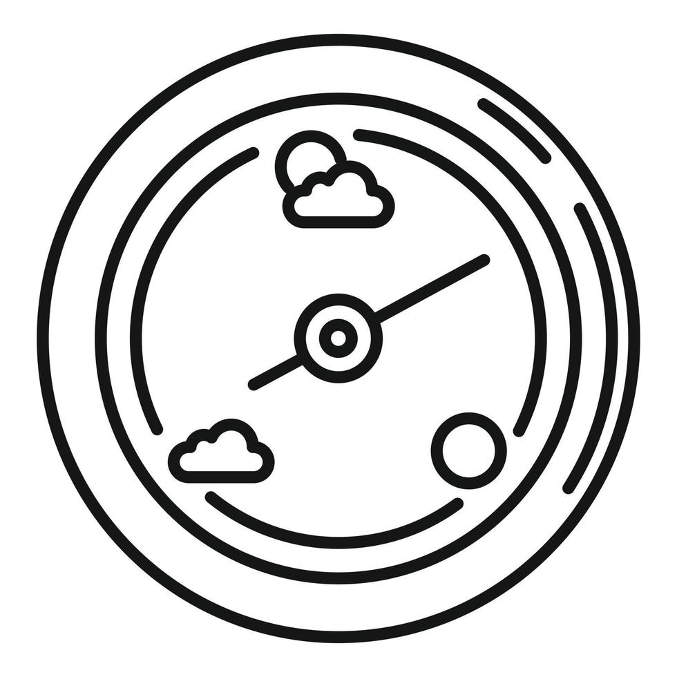 Weather barometer icon, outline style vector