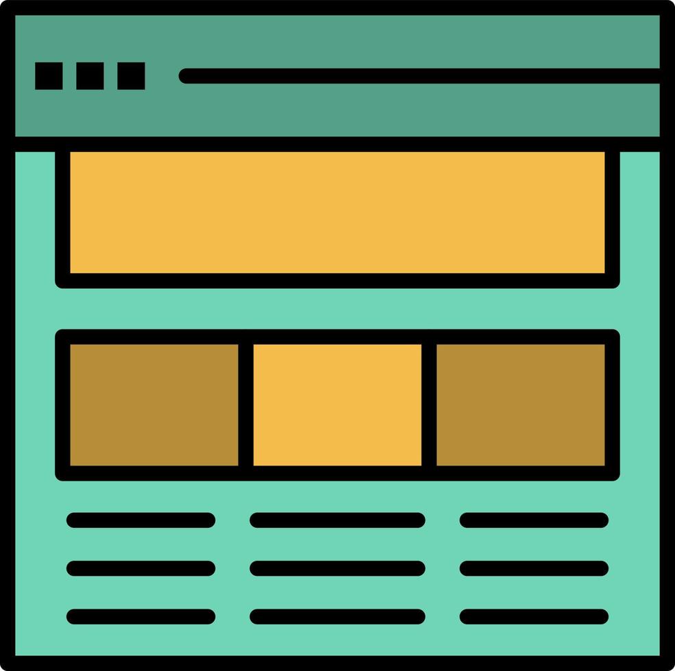 Website Page Interface Web Online  Flat Color Icon Vector icon banner Template