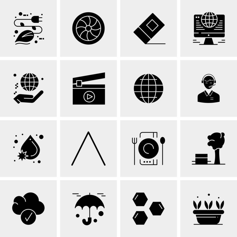 16 iconos de negocios universales vector ilustración de icono creativo para usar en proyectos relacionados con la web y dispositivos móviles