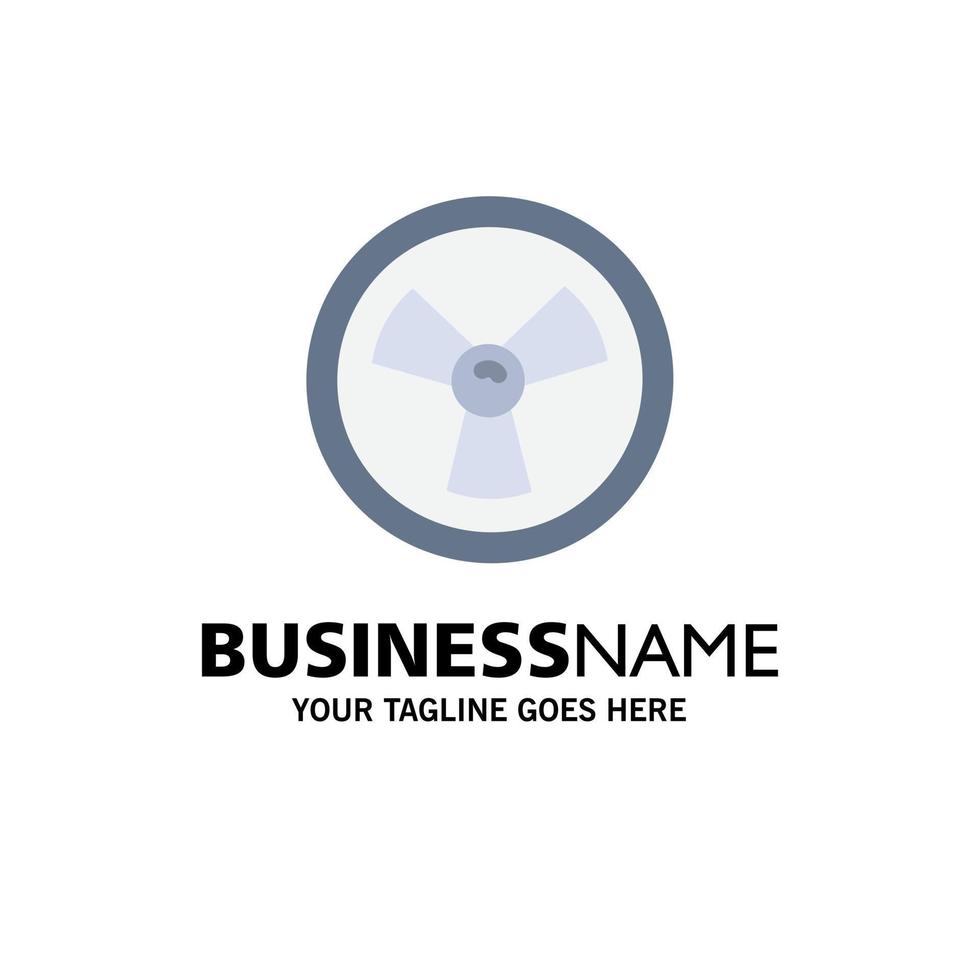 Biohazard Chemist Science Business Logo Template Flat Color vector