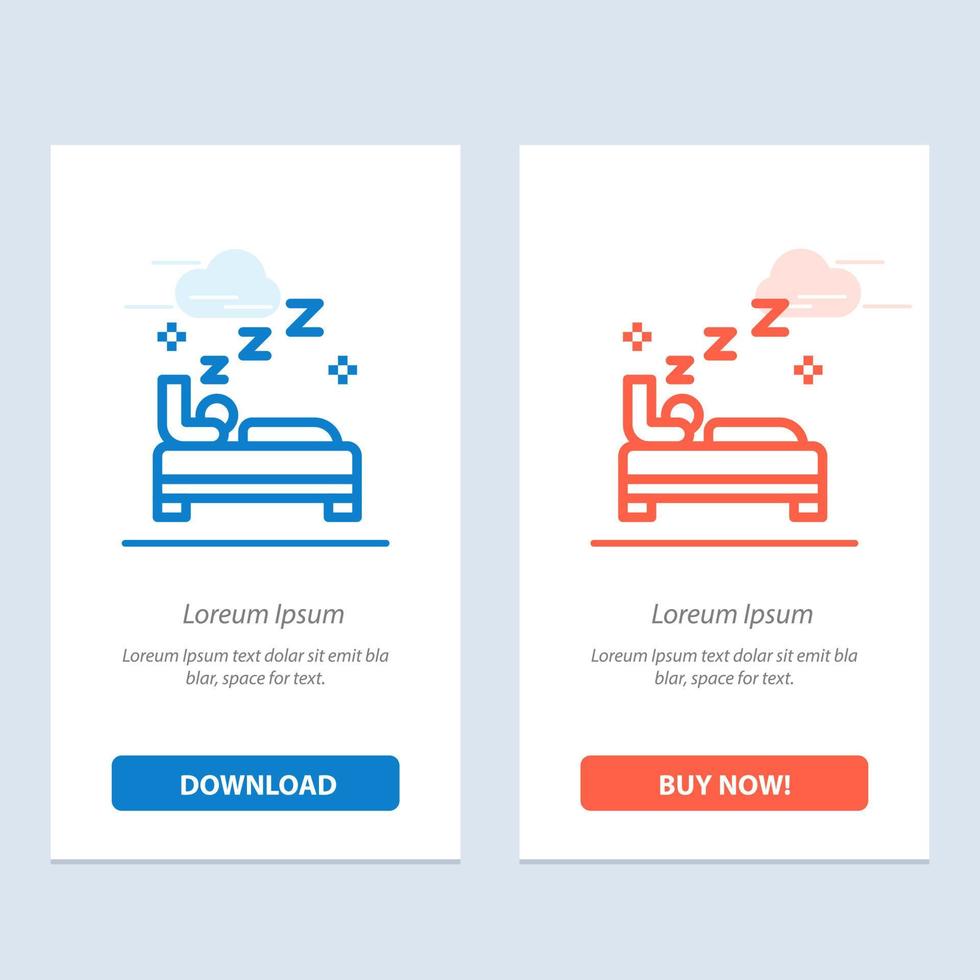 Bed Bedroom Clean Cleaning  Blue and Red Download and Buy Now web Widget Card Template vector
