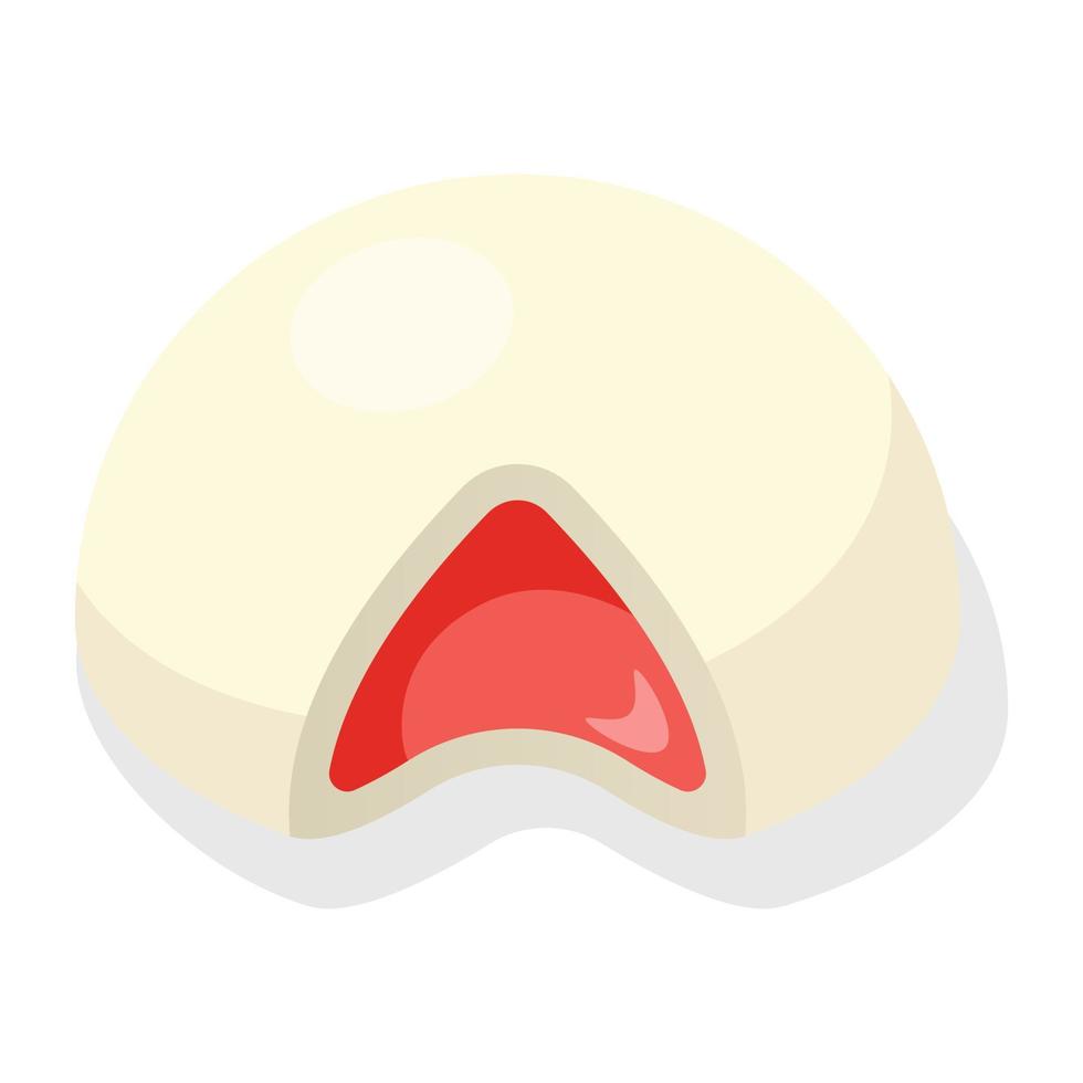White candy icon, isometric style vector