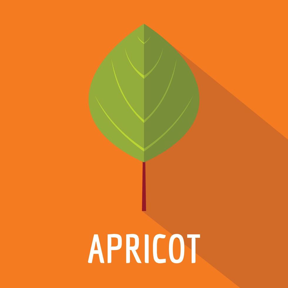 Apricot leaf icon, flat style vector