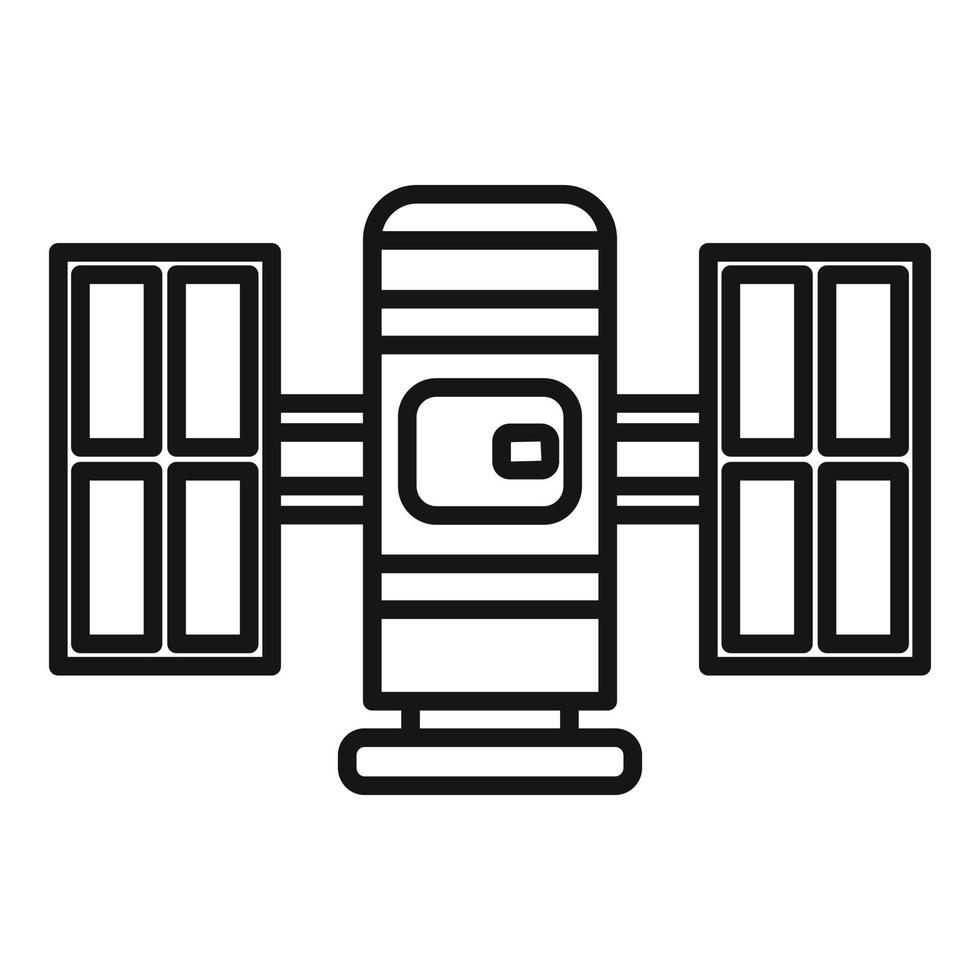 Communication satellite icon, outline style vector
