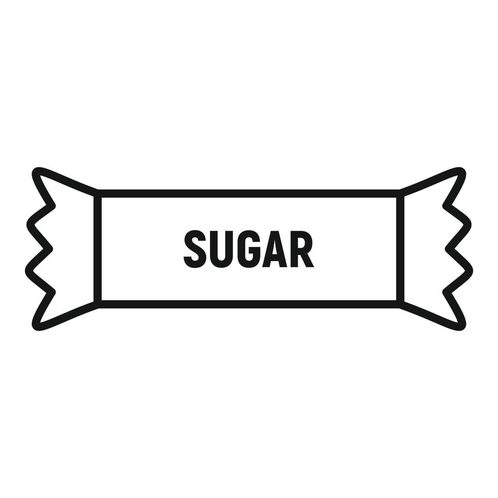 Sugar stick package icon, outline style vector