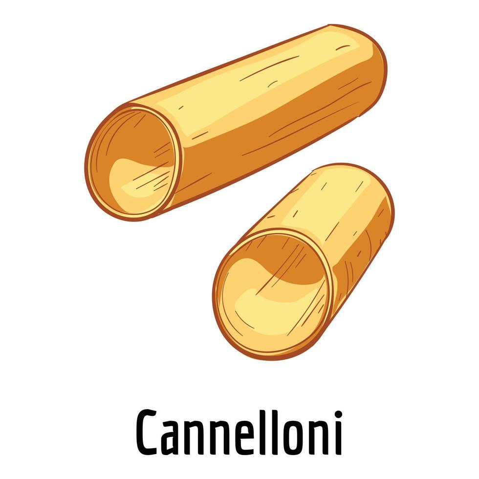 Cannelloni icon, cartoon style vector