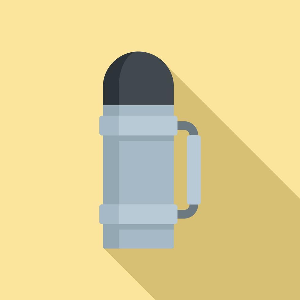 Safari hunting thermos bottle icon, flat style vector