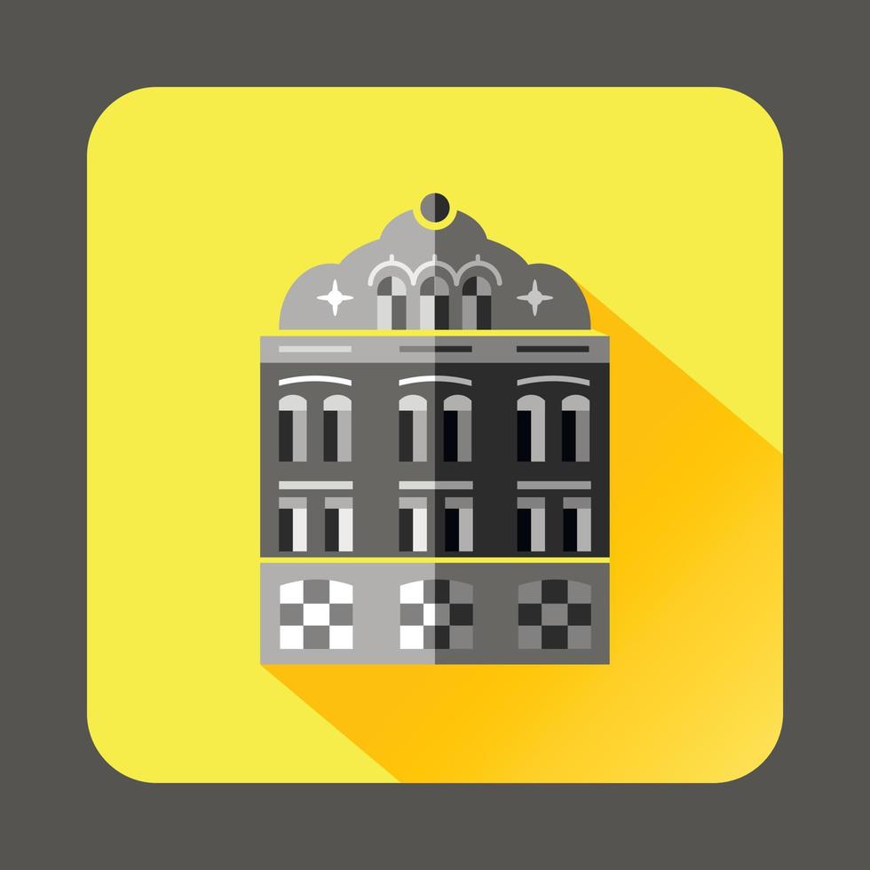 Mosque building icon in flat style vector