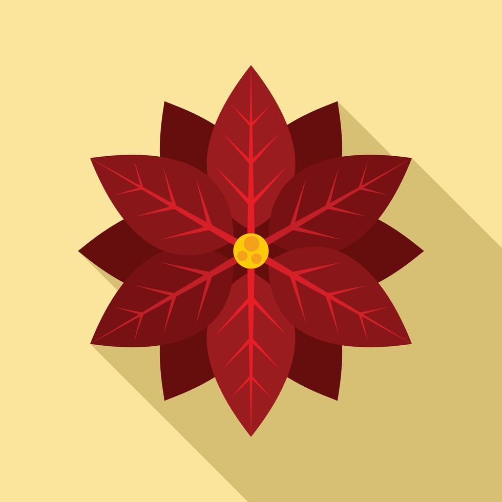 Poinsettia icon, flat style vector