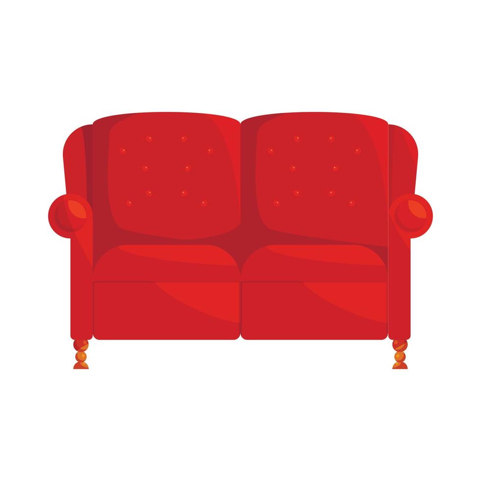 Brown sofa icon in cartoon style vector