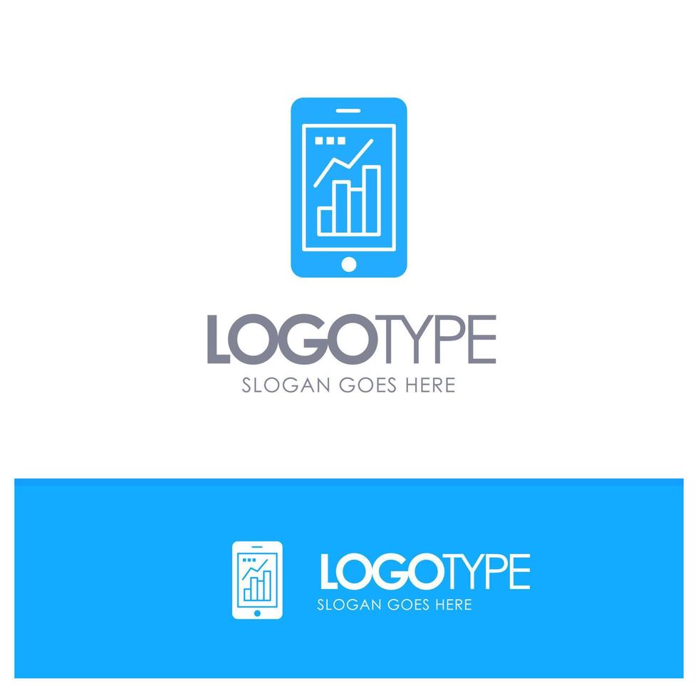 Graph Analytics Info graphic Mobile Mobile Graph Blue Solid Logo with place for tagline vector