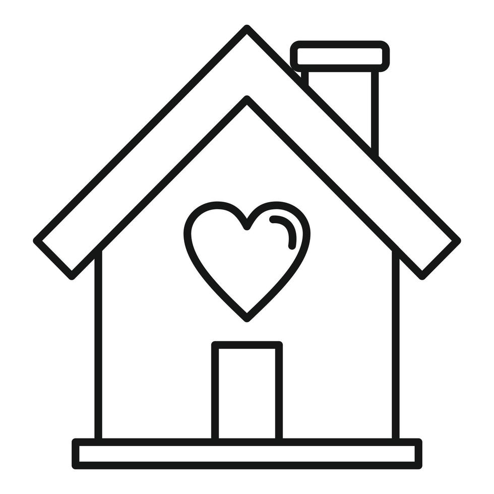 Donate home icon, outline style vector