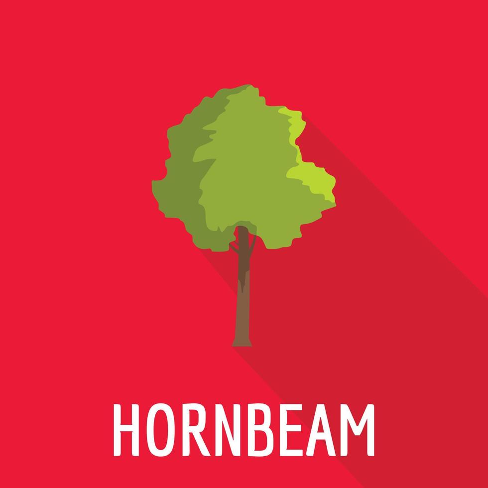 Hornbeam tree icon, flat style vector
