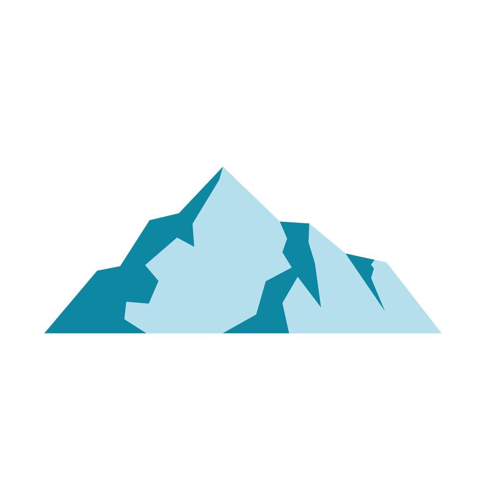 Ice mountain icon, flat style. vector