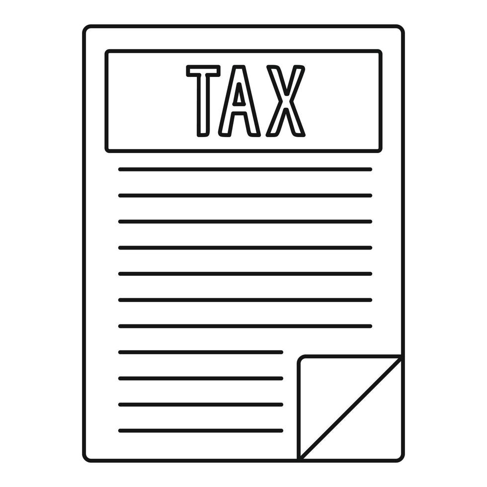 Tax sheet icon, outline style vector