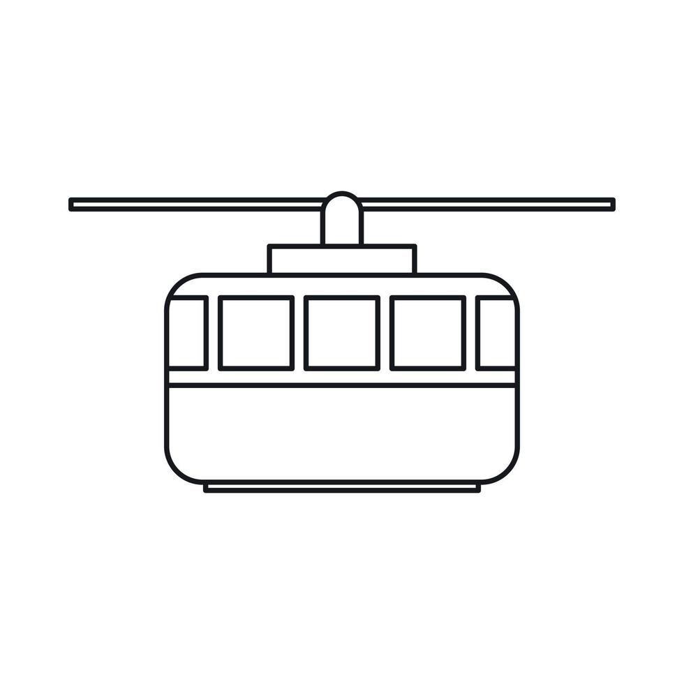 Funicular icon, outline style vector