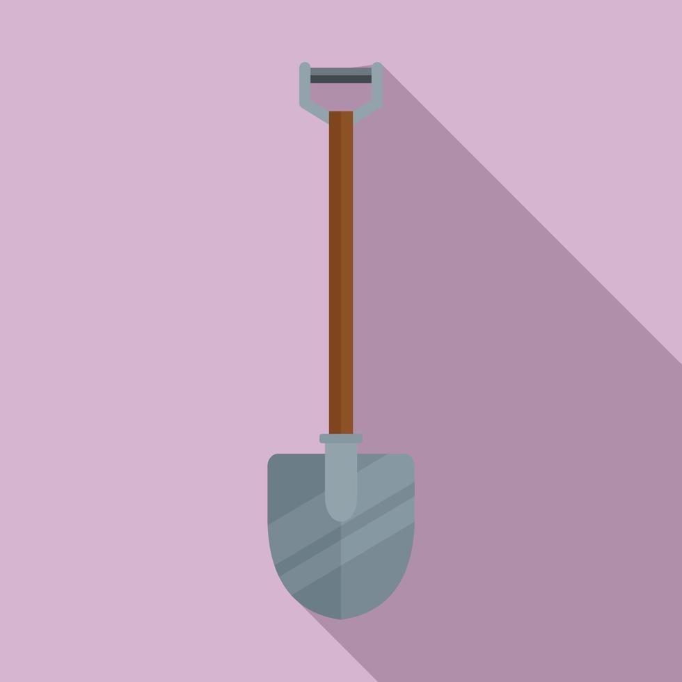 Steel shovel icon, flat style vector