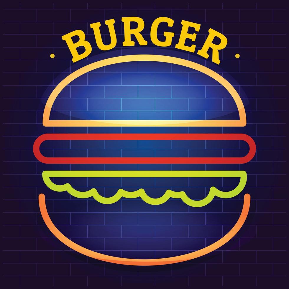 Burger logo, flat style vector