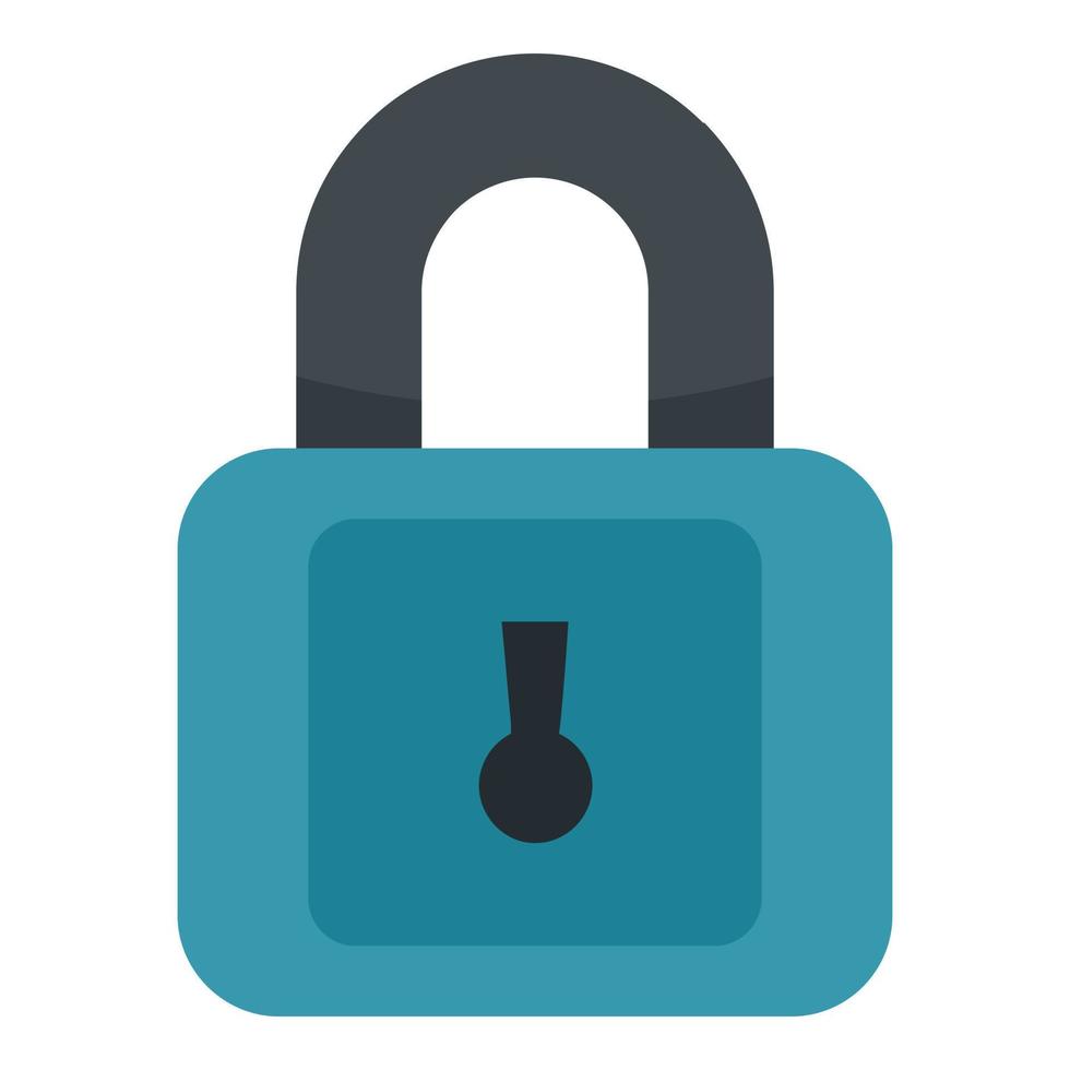 Plastic padlock icon, flat style vector