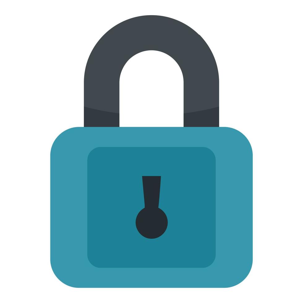 Plastic padlock icon, flat style vector