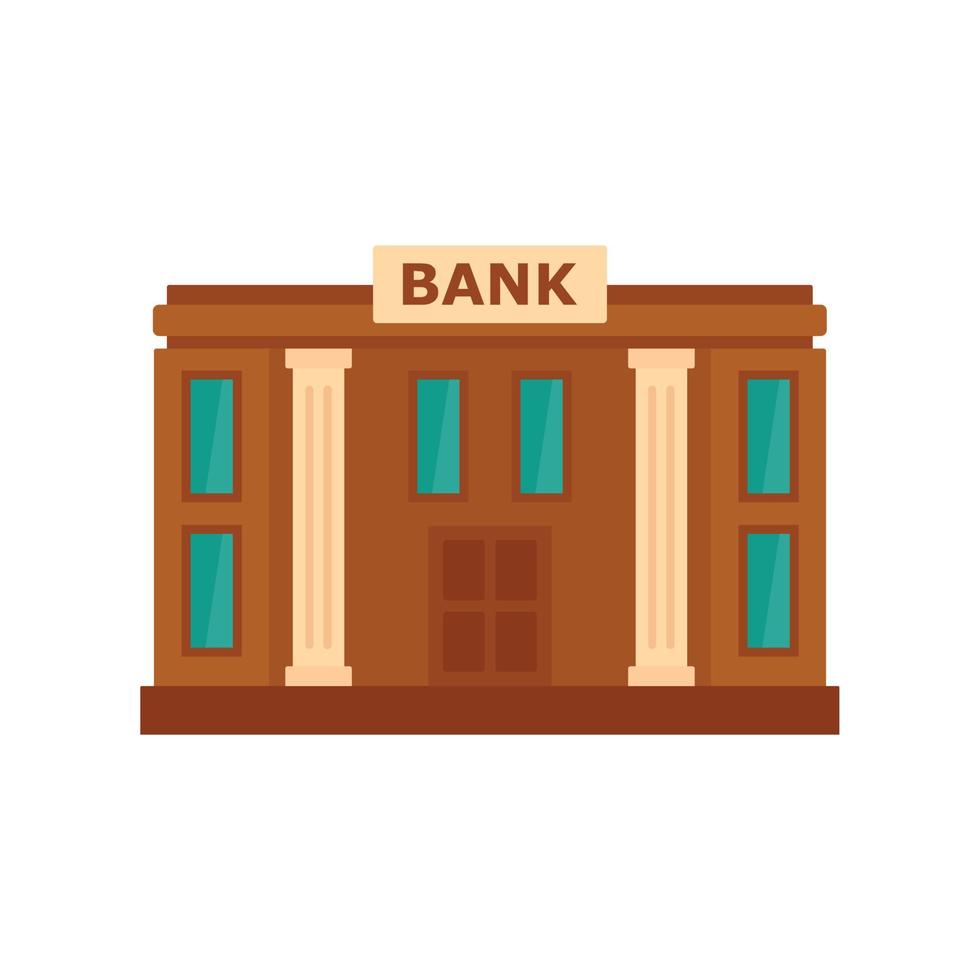 Bank icon, flat style vector