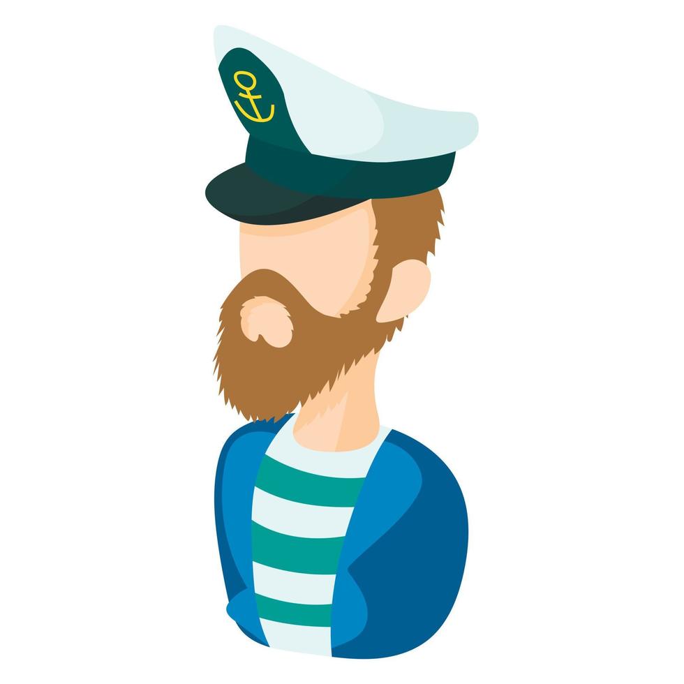 Captain icon in cartoon style vector