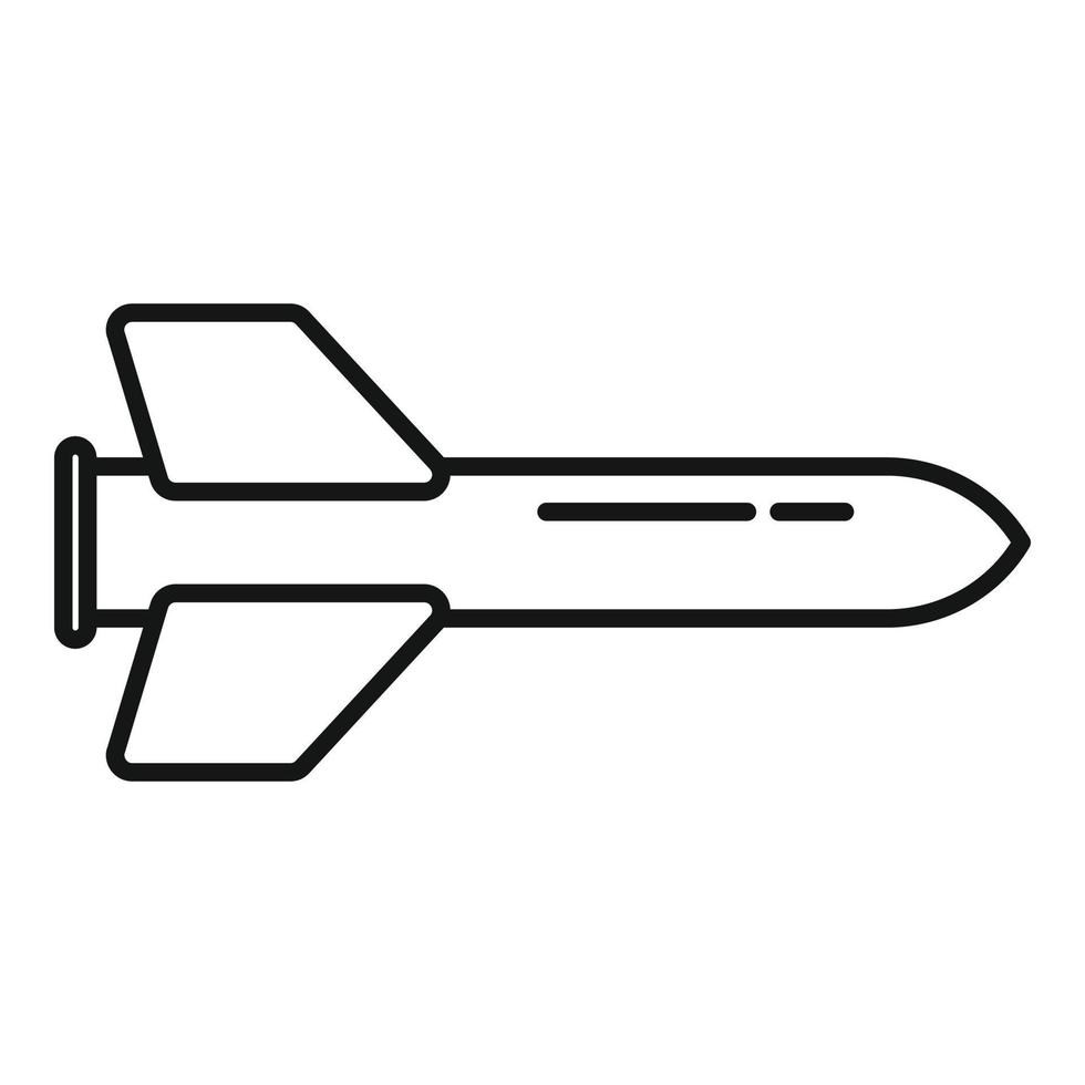 icono de misil, estilo de contorno vector